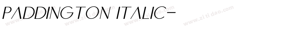 Paddington Italic字体转换